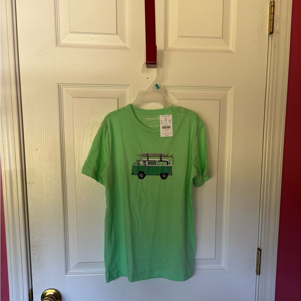 Crew cut Green T-Shirt with VW Van Graphic! Sz 8-9 kids! New with tags!